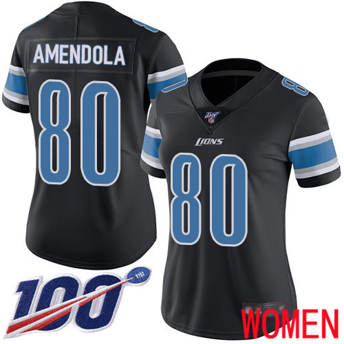 Detroit Lions Limited Black Women Danny Amendola Jersey NFL Football #80 100th Season Rush Vapor Untouchable->women nfl jersey->Women Jersey